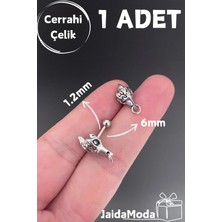 Jaida Moda Gümüş Gotik Karga Figürlü Tragus Helix Çelik Piercing