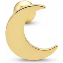 Jaida Moda Kadın Ay Figürlü Gold Cerrahi Çelik Tragus Helix Kıkırdak Piercing | 6 mm