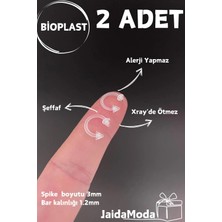 Jaida Moda Şeffaf Spike Bioplast Septum Helix Tragus Piercing 2 Adet