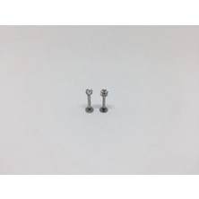 Jaida Moda 316L Cerrahi Çelik Tek Taş ve Shambala Taşlı Tragus Helix 6mm Piercing 2'li Paket