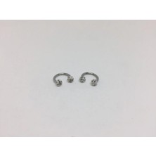 Jaida Moda 316L Cerrahi Çelik 6mm Shambala Taşlı Piercing 2'li Set (Tragus-Kulak-Kıkırdak)