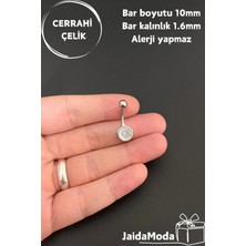 Jaida Moda Cerrahi Çelik Zirkon Taşlı Göbek Piercing