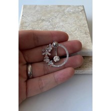 Jaida Moda Kadın Gümüş Çiçek Figürlü Çelik Göbek Piercing