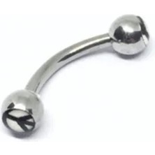 Jaida Moda 316L Cerrahi Çelik Gri Barış Sembolü Peace Tragus, Kıkırdak, Helix 6mm Piercing