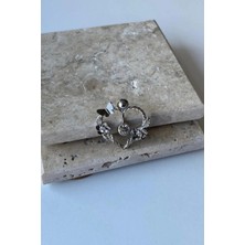Jaida Moda Kadın Gümüş Zirkon Kelebek Figürlü Çelik Göbek Piercing
