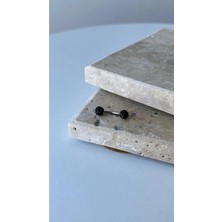 Jaida Moda Unisex Cerrahi Çelik Siyah Kristal Taşlı Rook ve Kaş Piercing