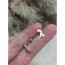 Jaida Moda 316L Cerrahi Çelik Gold Dansçı Kadın Figürlü Tragus, Kıkırdak, Helix 6mm Piercing