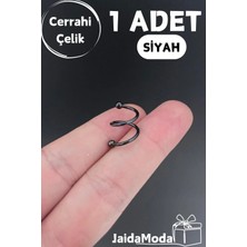 Jaida Moda Siyah Unisex Çift Spiral Model Çelik Piercing