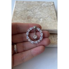 Jaida Moda Kadın Gümüş Zirkon Damla Figürlü Çelik Göbek Piercing