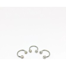 Jaida Moda 316L Cerrahi Çelik Gümüş Renk 3lü Set Septum Piercing