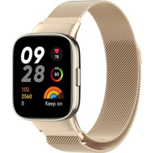 Newface Xiaomi Redmi Watch 3 Metal Mıknatıslı Kordon - Metalik Gold