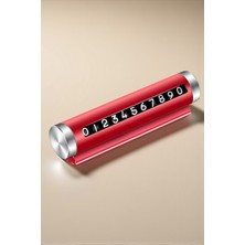 Katilus Çevirmeli Kırmızı Araç Içi Telefon Numaralık Alüminyum Oto Park Numaratörü Metal Kasa Parkmatik