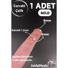 Jaida Moda Gold Top ve Shambala Taşlı Septum Helix Tragus Çelik Piercing