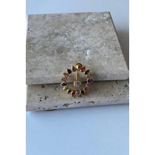 Jaida Moda Kadın Gold Renkli Damla Taş Figürlü Çelik Göbek Piercing