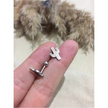 Jaida Moda 316L Cerrahi Çelik Gri Kaktüs Figürlü Tragus, Kıkırdak, Helix 6mm Piercing