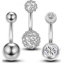 Jaida Moda Kadın Cerrahi Çelik Göbek Piercing 3 Adet