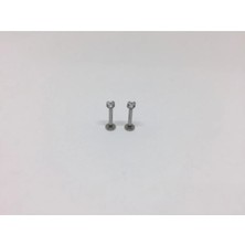 Jaida Moda 316L Cerrahi Çelik Tek Taşlı Tragus Helix 6mm Piercing 2'li Paket