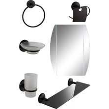 Tesitay Gonca 5 Li Ayna Seti Siyah Renk