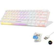 Shopwave Mekanik Gaming Mini Klavye Blue Switch Rgb - Beyaz G508B