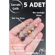 Jaida Moda Cerrahi Çelik 5'li Set Göbek Piercing