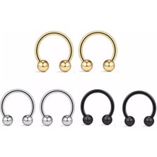 Jaida Moda 316L Cerrahi Çelik 6lı Set 6mm Top Uçlu Septum Piercing