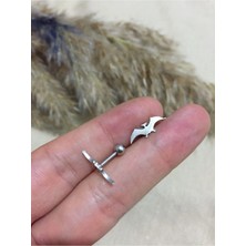 Jaida Moda 316L Cerrahi Çelik Gri Pterozor Figürlü Tragus, Kıkırdak, Helix 6mm Piercing