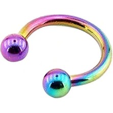 Jaida Moda Unisex 316L Cerrahi Çelik 2'li Set 6mm Hologram Tragus Helix Piercing