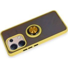 Newface Xiaomi Redmi Note 13 4g Kılıf Montreal Yüzüklü Silikon Kapak - Sarı