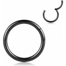 Jaida Moda Unisex Siyah 316L Cerrahi Çelik Menteşeli Halka Tragus-Helix Piercing