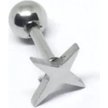 Jaida Moda 316L Cerrahi Çelik Kuzey Yıldızı Tragus Helix 6mm Piercing