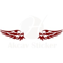 Ruselland Kanat Oto Özel Yeni Sticker Kırmızı 2 Adet 20*10 cm