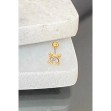 Jaida Moda Kadın 316L Cerrahi Çelik Tek Taşlı Tragus Helix piercing