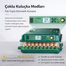 Epilons FX64 Model Tam Otomatik Kuluçka Makinesi Yeni Nesil Havalandırmalı Sulu Sistem