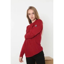 Glam Love Biskilet Yaka Kolu Armalı - Kırmızı