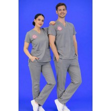 Likralı Teknik Hizmetler Forması (Neutral Gray)