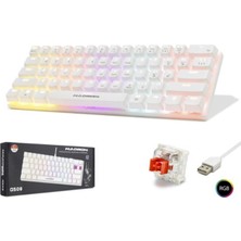 MK Beykoz Hadron G508R Kablolu Oyuncu Mini Klavye Mekanik Red Switch Rgb Q Beyaz