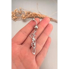 Jaida Moda Kadın Gümüş Cerrahi Çelik Iskelet Mort Figürlü Göbek Piercing