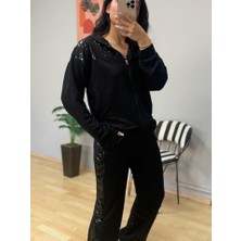 Barış Beauty Kadın Iki Iplik Kumaş Pul ve Fermuar Detaylı Ikili Takım