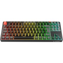 No35 Rampage Yoru Tkl Pro Siyah-Gri Type-C Red Swich Q Kablosuz Rgb Mekanik Oyuncu Klavyesi