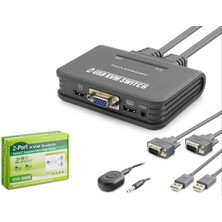 No35 Hadron HDX1362 VGA USB Kwm Switch 2giriş 1çıkış Kablolu Siyah