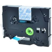 Maxdora Brother TZE-133 12 mm Şeffaf Üzeri Mavi Laminasyonlu Etiket