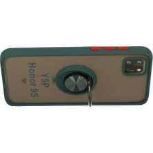 No35 Newface Huawei Y5P Kılıf Montreal Yüzüklü Silikon Kapak - Yeşil