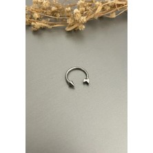 Jaida Moda Unisex 316L Cerrahi Çelik Gümüş Renk Ok Uçlu Septum Piercing