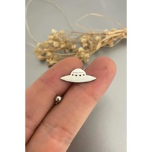 Jaida Moda Unisex Gümüş Renk Ufo Figürlü Helix Piercing 6mm