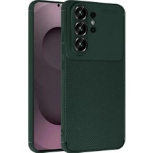 xirshop Samsung Galaxy S26 Ultra Auto Focus Karbon Kapak - Koyu Yeşil