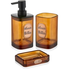 Feyza Design Şık 3 Parça Banyo Seti Amber 330 Ml, Ferahlatıcı ve Hafif Koku
