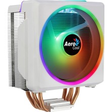 Negok Aerocool AE-CC-CYLN4F-W Cylon 4f Beyaz 12CM Argb Şeffaf Fan Işlemci Soğutucu
