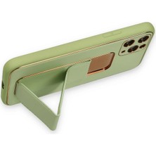 No35 Newface Iphone 11 Pro Kılıf Coco Deri Standlı Kapak - Su Yeşili