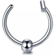 Jaida Moda Kadın Gri Cerrahi Çelik Halka Toplu Sıkıştırmalı Dudak Piercing