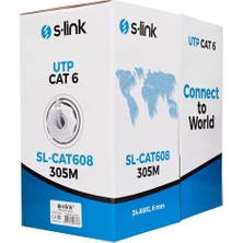 No35 S-Link SL-CAT608 305MT Utp Cat6 Kablo 24AWG